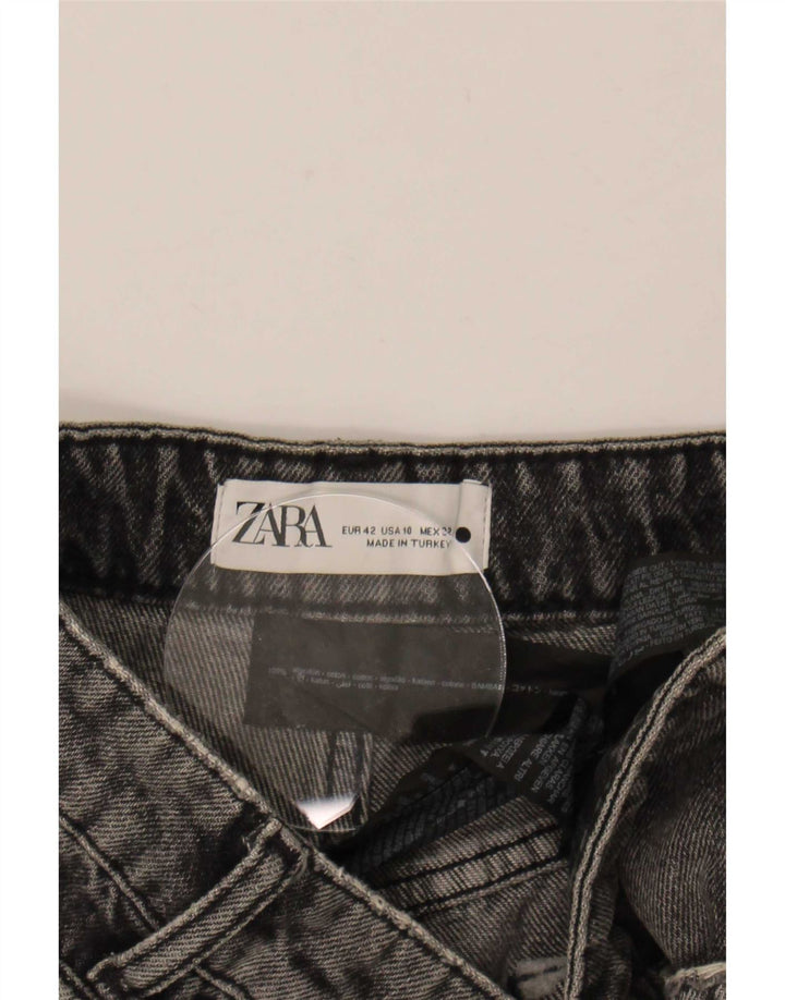 Pantaloncini in denim invecchiato da donna Zara EU 42 Large W32 cotone grigio