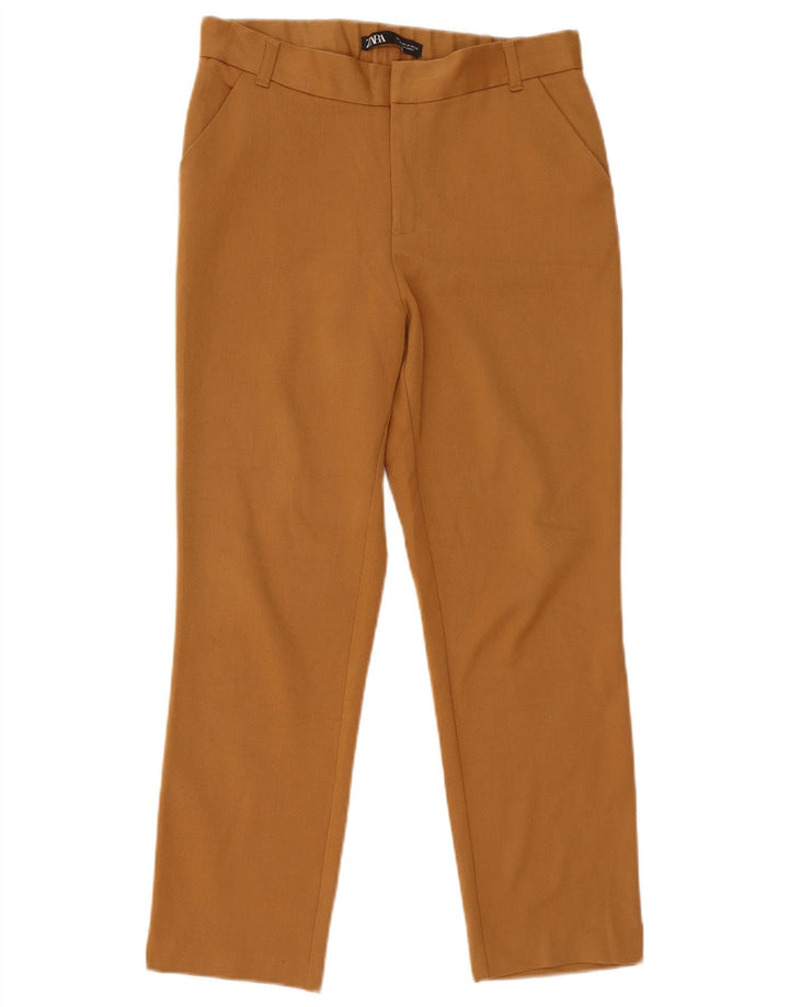Pantaloni corti slim da donna Zara medi W28 L25 poliestere marrone