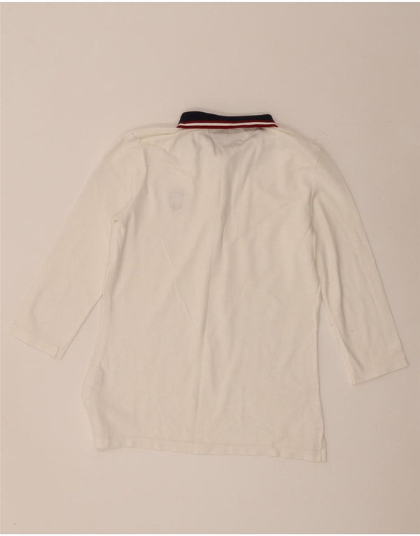 Polo da rugby da donna con maniche a 3/4 Tommy Hilfiger UK 10 Small Bianca