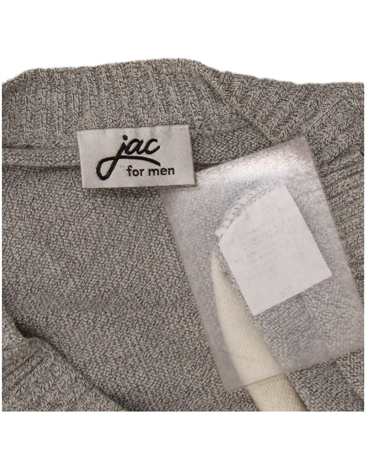 Maglione cardigan da uomo JAC IT 52 Large in cotone color block grigio