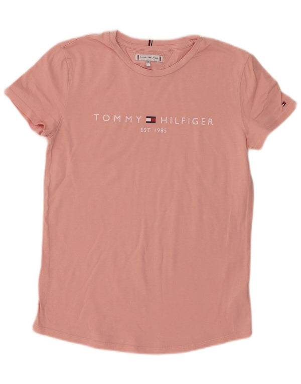 T-shirt grafica per ragazze Tommy Hilfiger Top 15-16 anni in cotone rosa