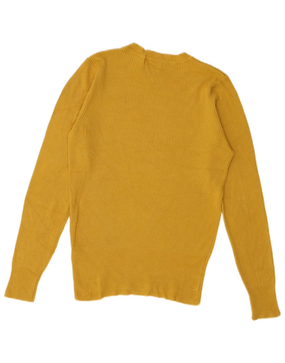 Maglione maglione girocollo da donna Marks & Spencer UK 12 Viscosa giallo medio