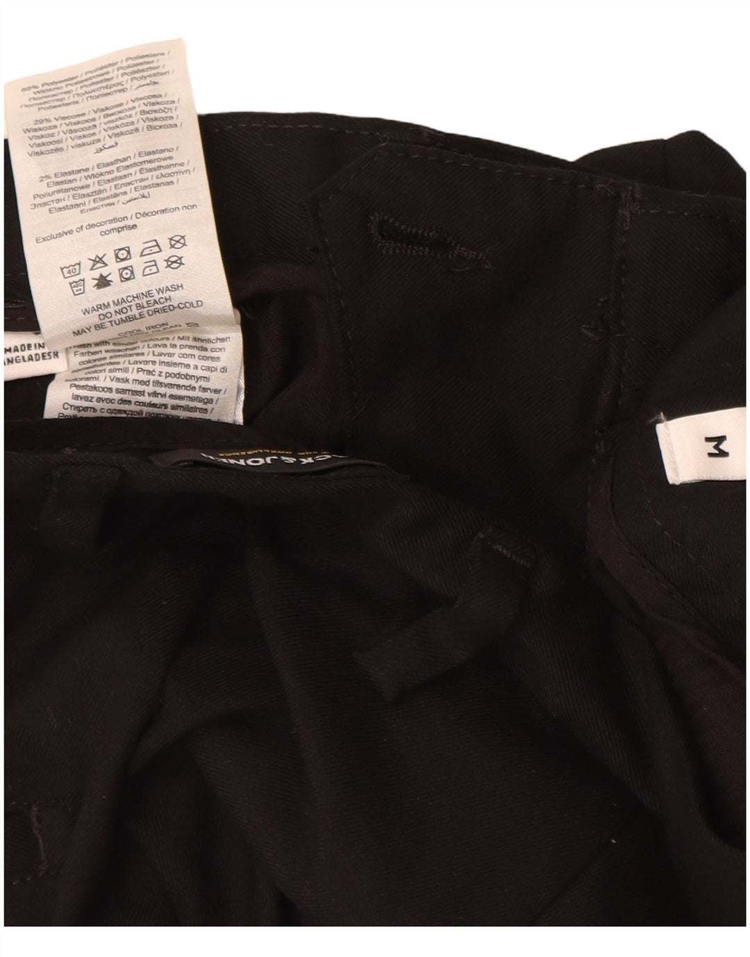 JACK & JONES Pantaloncini chino da uomo medi W30 poliestere nero