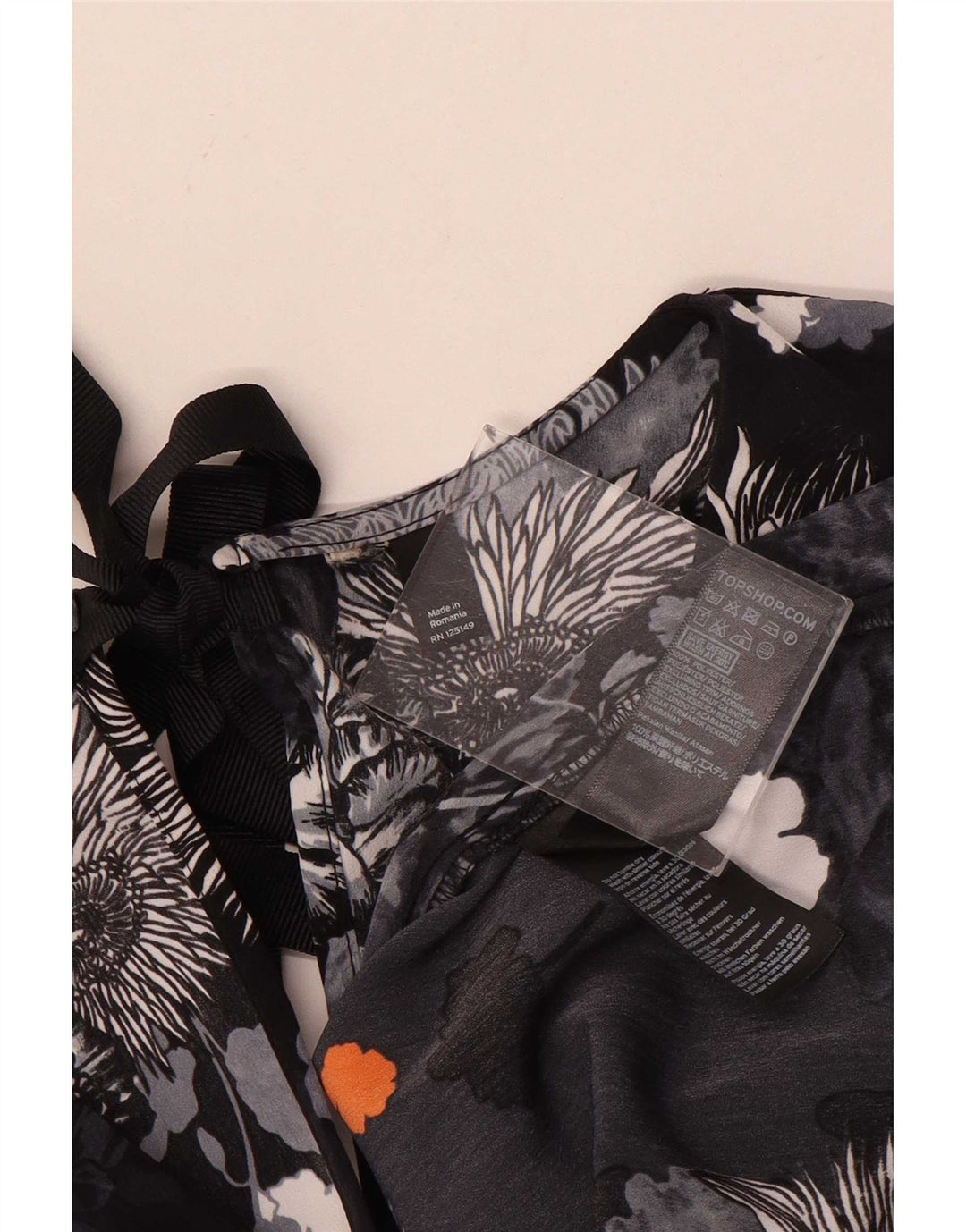 Topshop Camicetta oversize da donna Top UK 6 XS Poliestere floreale nero