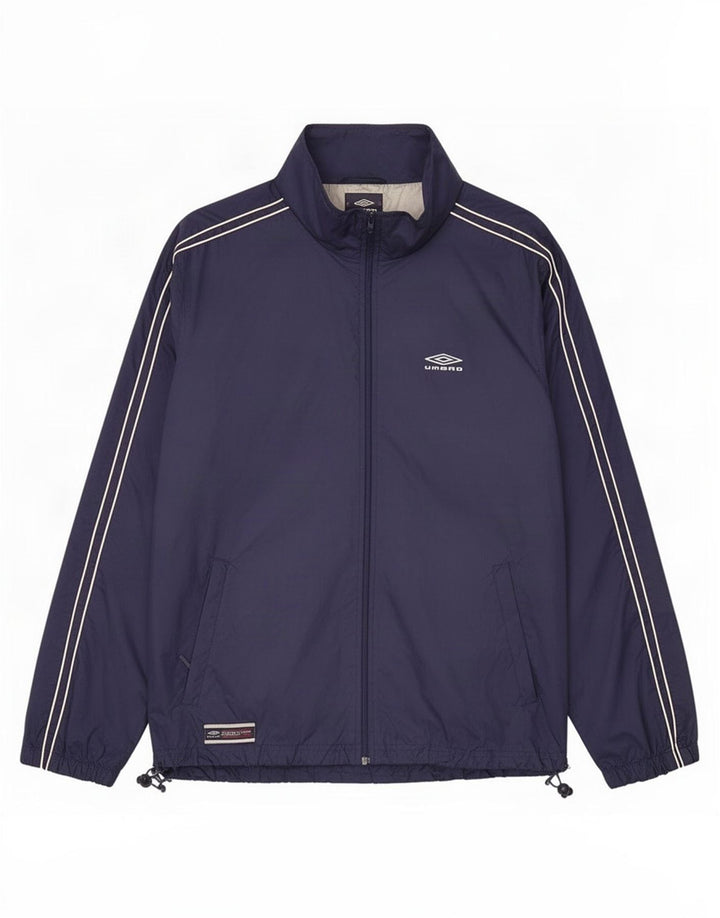 Giacca antipioggia con cappuccio da uomo Umbro UK 38/40 Nylon blu navy medio