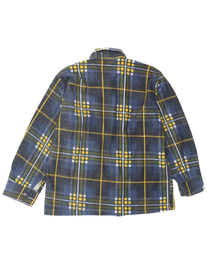 Camicia vintage da uomo in flanella a quadri blu medio
