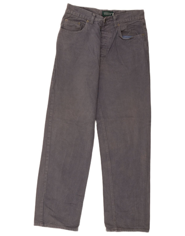 Pantaloni casual dritti da uomo Benetton IT 46 Small W28 L29 Grigio