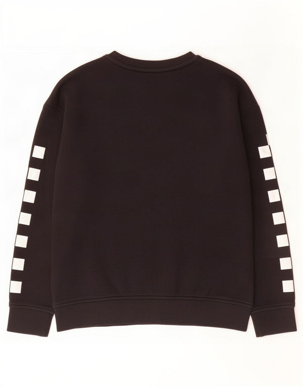 Felpa oversize con grafica da donna Vans, maglione UK 6 XS, cotone nero