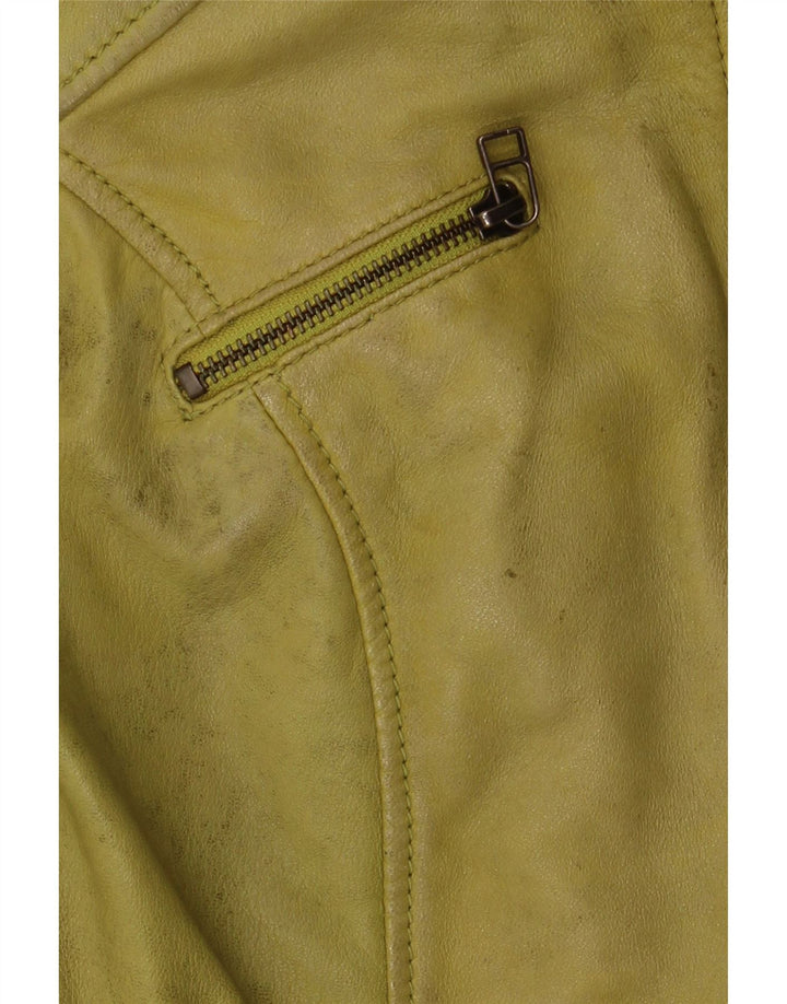 Giacca in pelle da donna Freaky Nation UK 10 piccola pelle verde