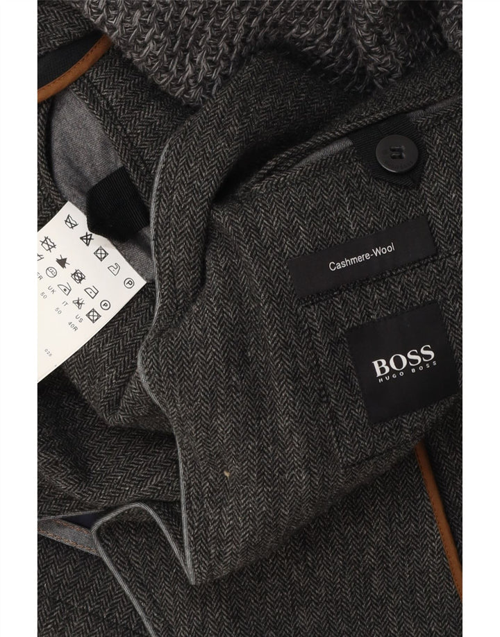 Giacca blazer da uomo a 3 bottoni HUGO BOSS EU 50 Large Grey Herringbone