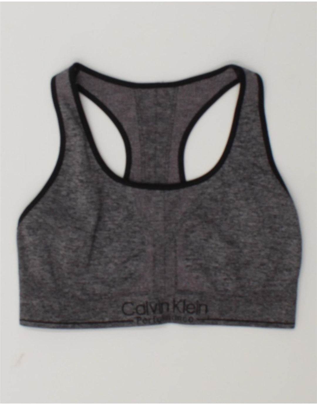 Top reggiseno sportivo grafico da donna Calvin Klein grigio medio