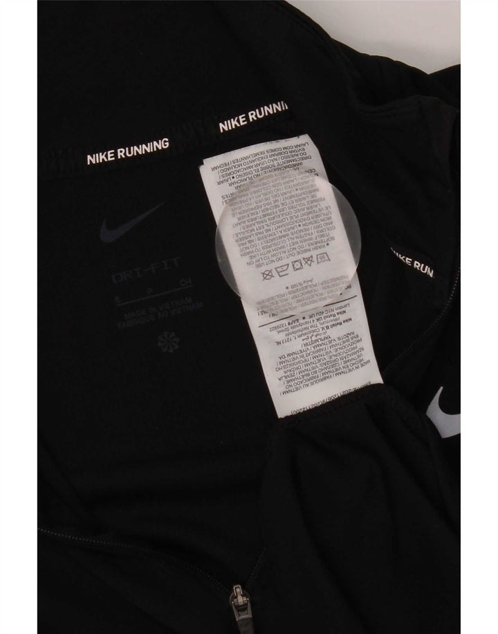 Top della tuta da ginnastica Nike Dri Fit con collo e zip da donna, UK 10, piccola, nera