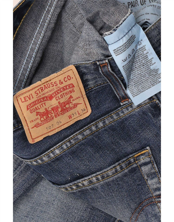 Levi's Uomo 507 Jeans Bootcut W31 L34 Cotone Blu