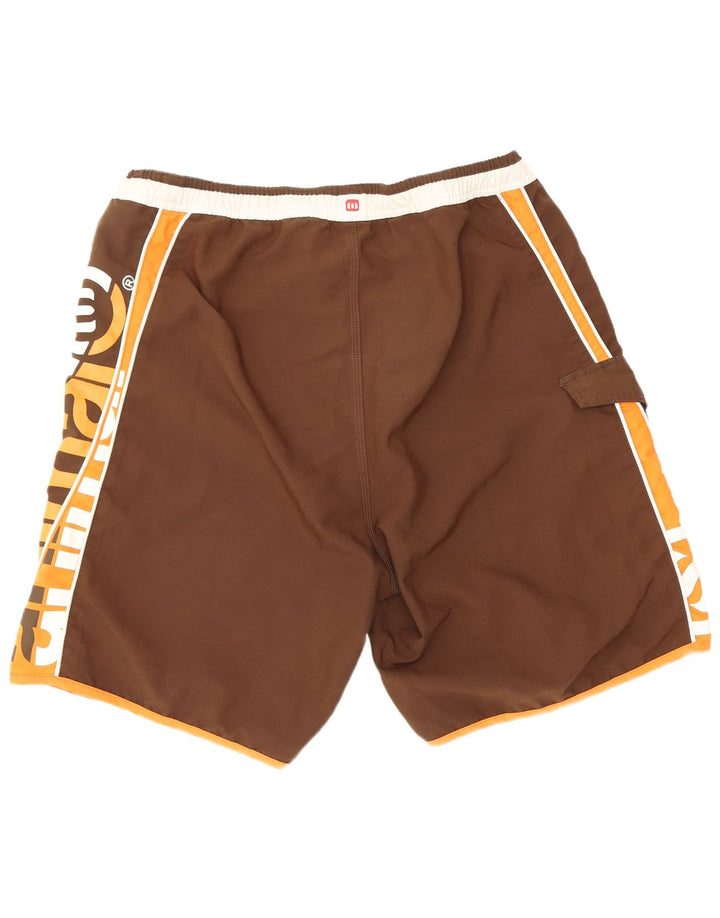 Pantaloncini da bagno con grafica da uomo con animali, grandi in poliestere color block bianco
