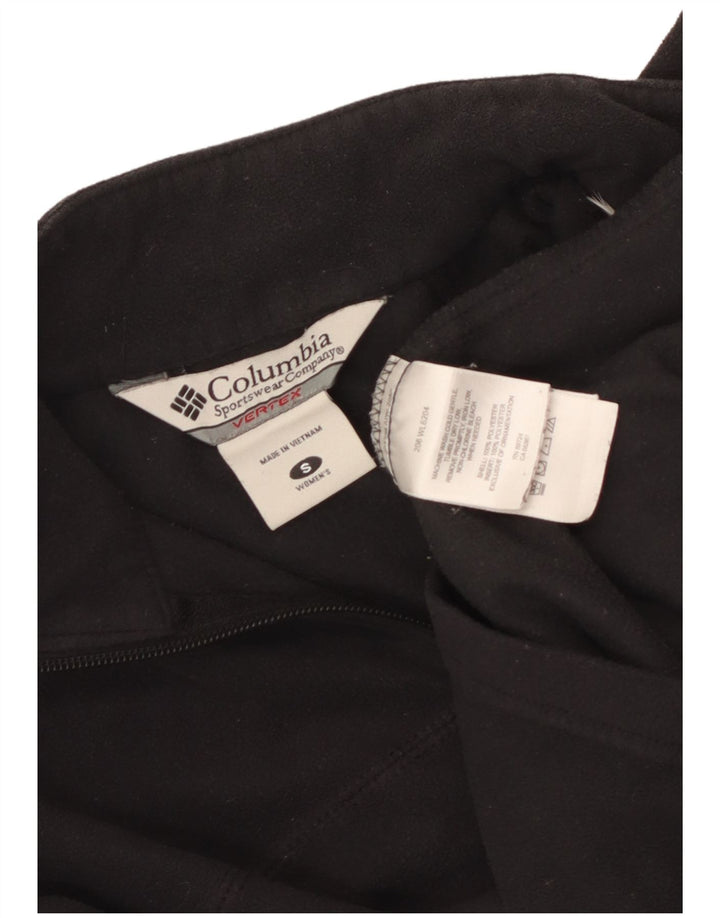 Maglione in pile Columbia da donna con collo e zip UK 10 piccolo poliestere nero