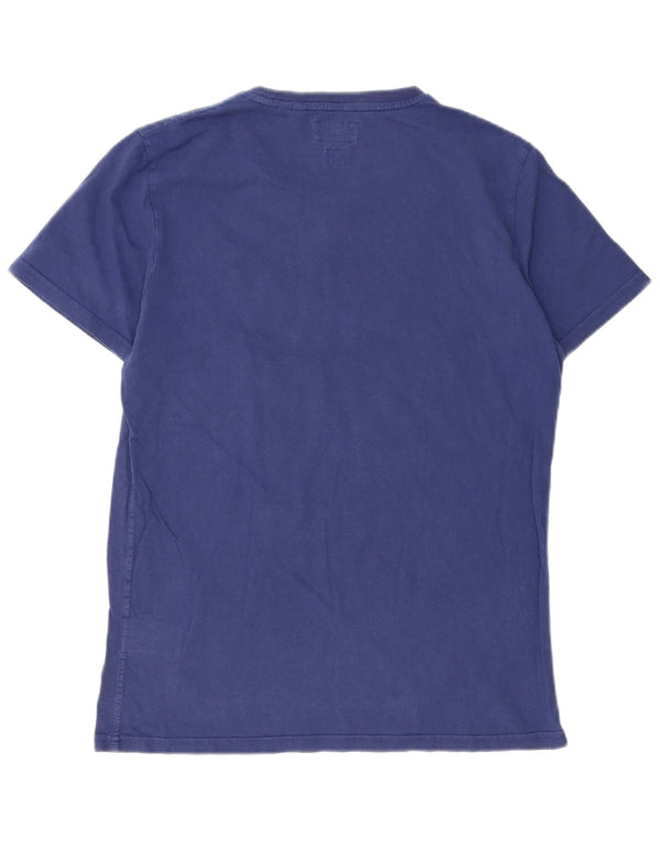 T-shirt grafica da uomo Superdry Top grande in cotone blu navy