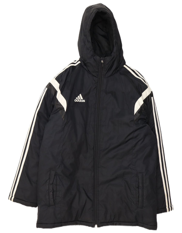 Giacca imbottita con cappuccio da uomo Adidas UK 42 XL Poliestere color block nero
