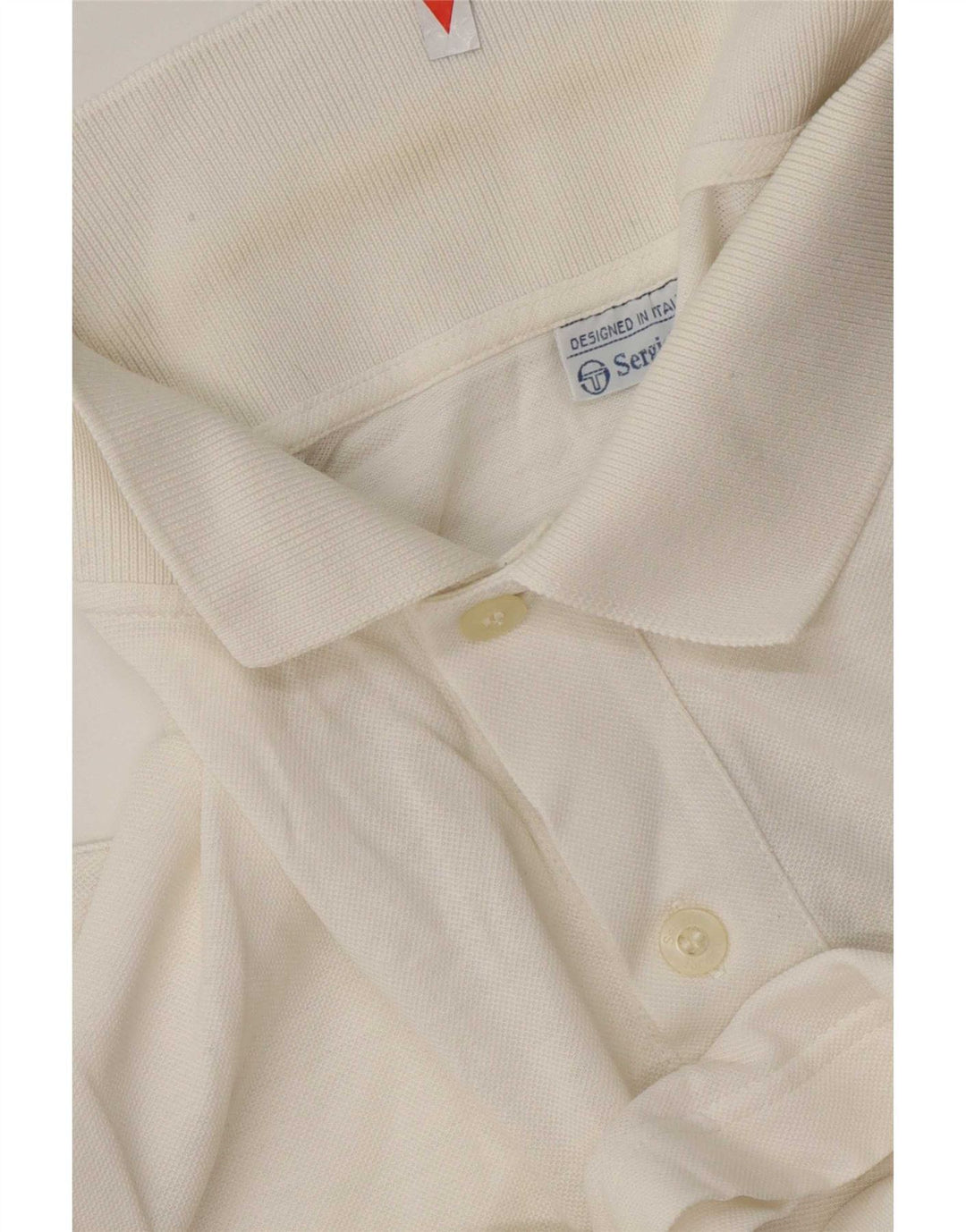 Polo da uomo Sergio Tacchini in cotone geometrico bianco medio