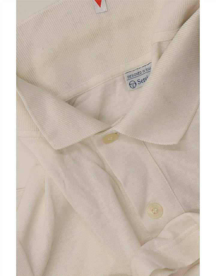 Polo da uomo Sergio Tacchini in cotone geometrico bianco medio