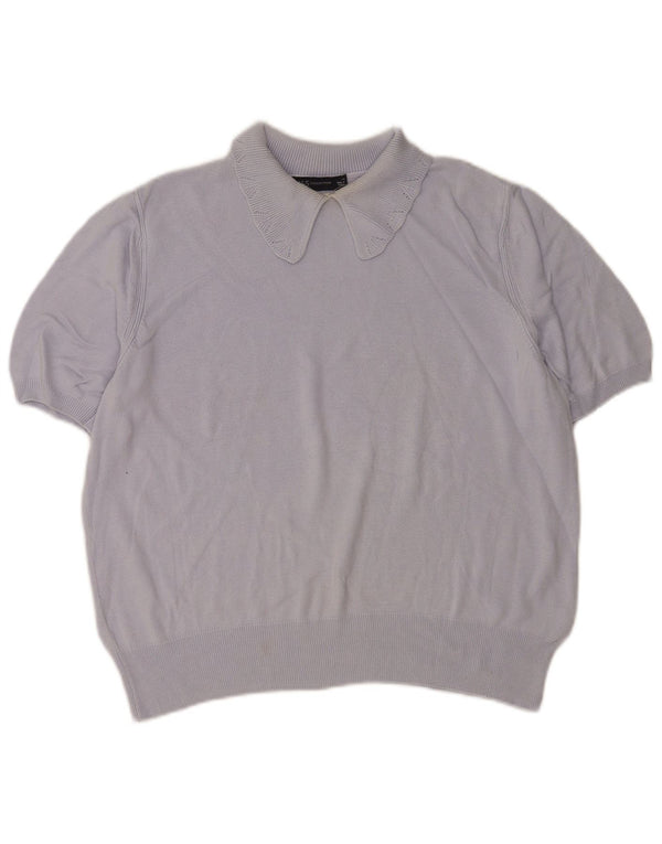 Maglione maglione collo alto da donna Marks & Spencer UK 14 grande blu