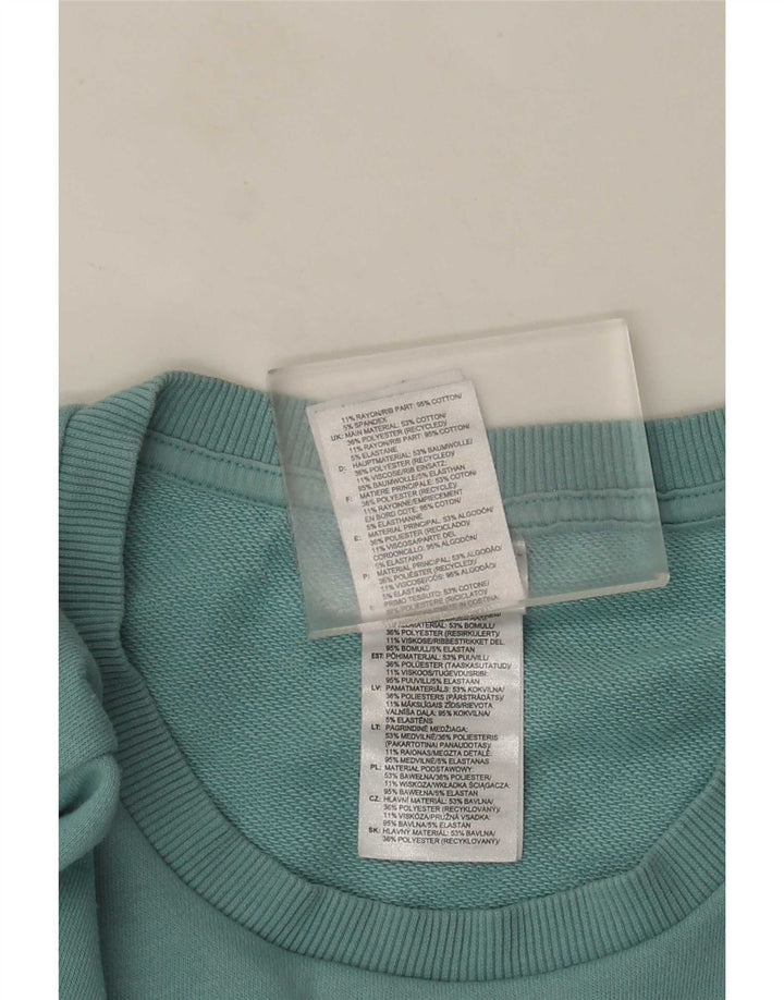 Felpa grafica da donna Adidas Jumper UK 12/14 Cotone blu medio