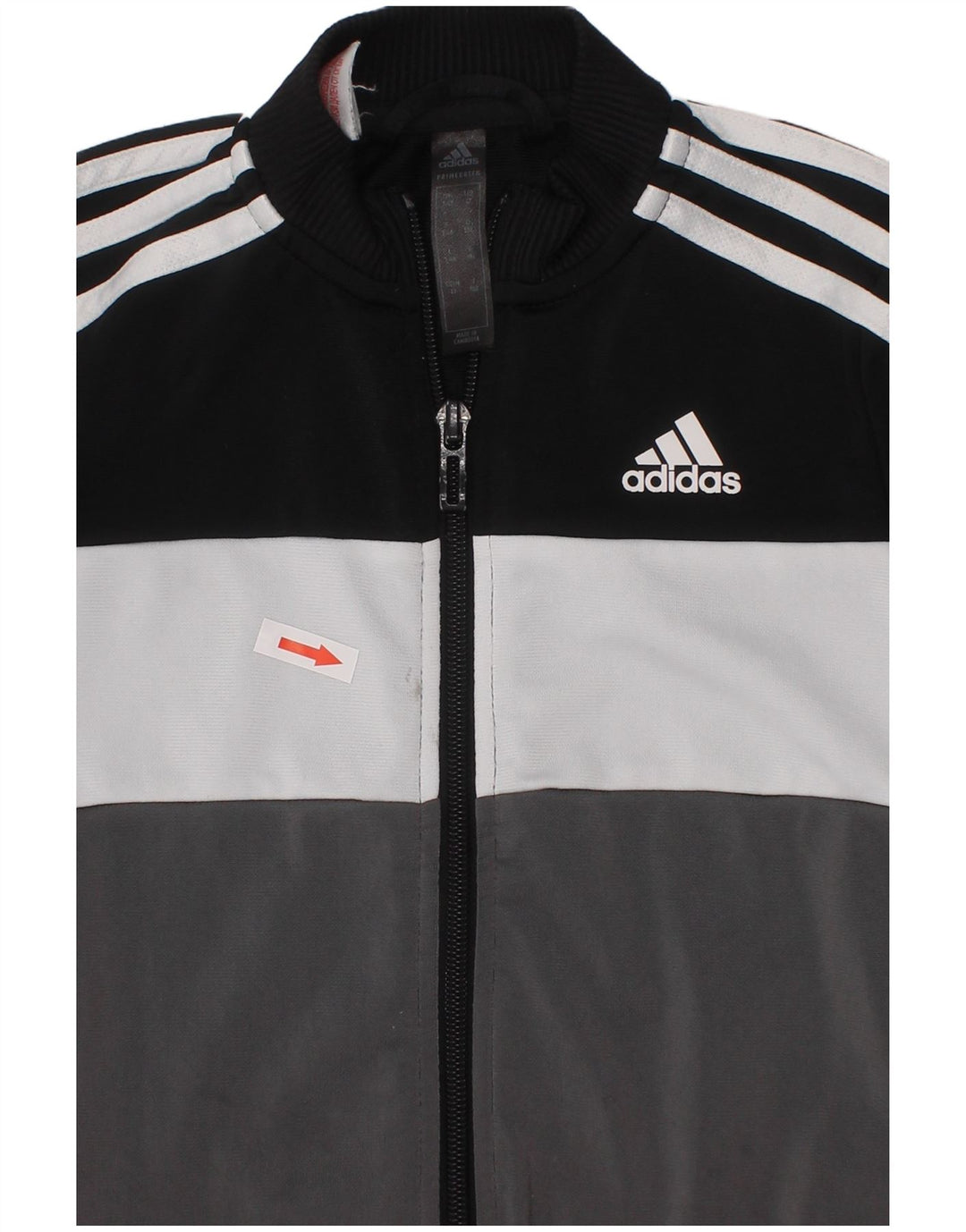 Giacca da tuta da ragazzo Adidas 3-4 anni in poliestere color block nero