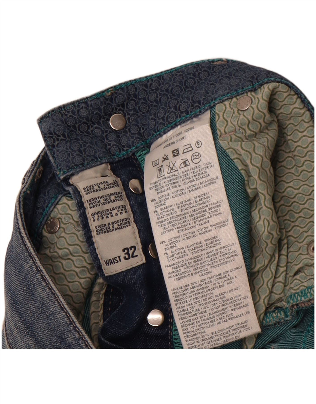 Pantaloncini di jeans Anders da donna Gas W32 grandi cotone blu