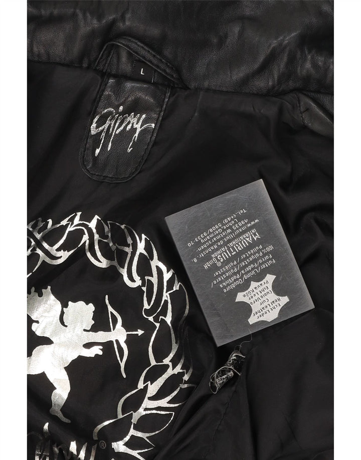 GIPSY Womens Leather Jacket UK 16 Large Black Leather Vintage Gipsy and Second-Hand Gipsy from Messina Hembry 