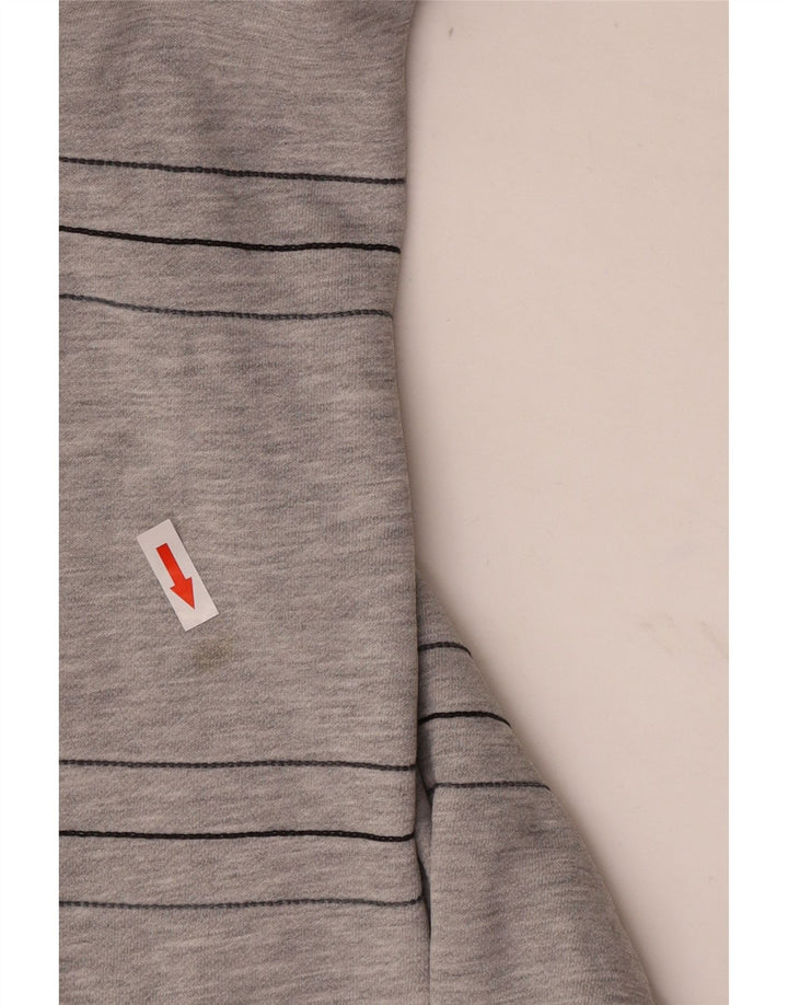 Felpa da uomo Adidas Maglione grande in cotone a righe grigie