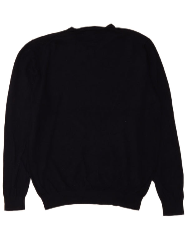 Maglione Zara da uomo con scollo a V blu navy medio