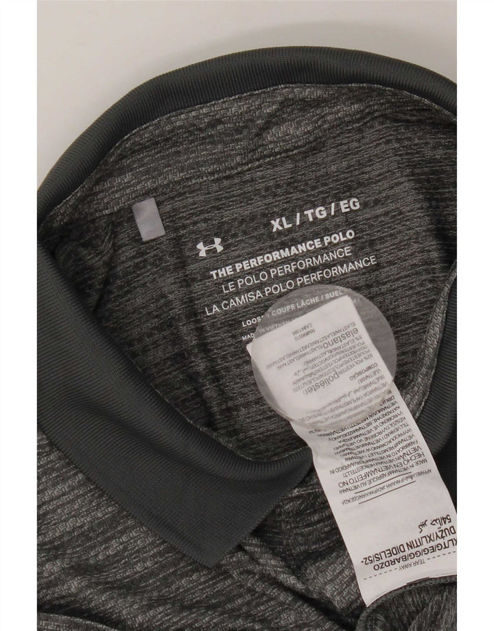 Polo da uomo Under Armour XL poliestere screziato grigio