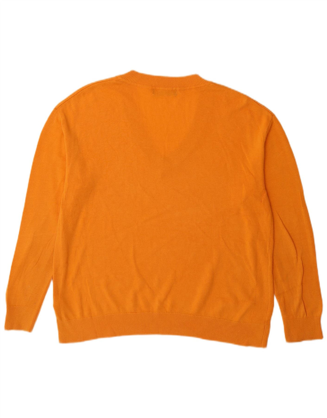 Maglione da uomo con scollo a V Marks & Spencer in cotone arancione medio