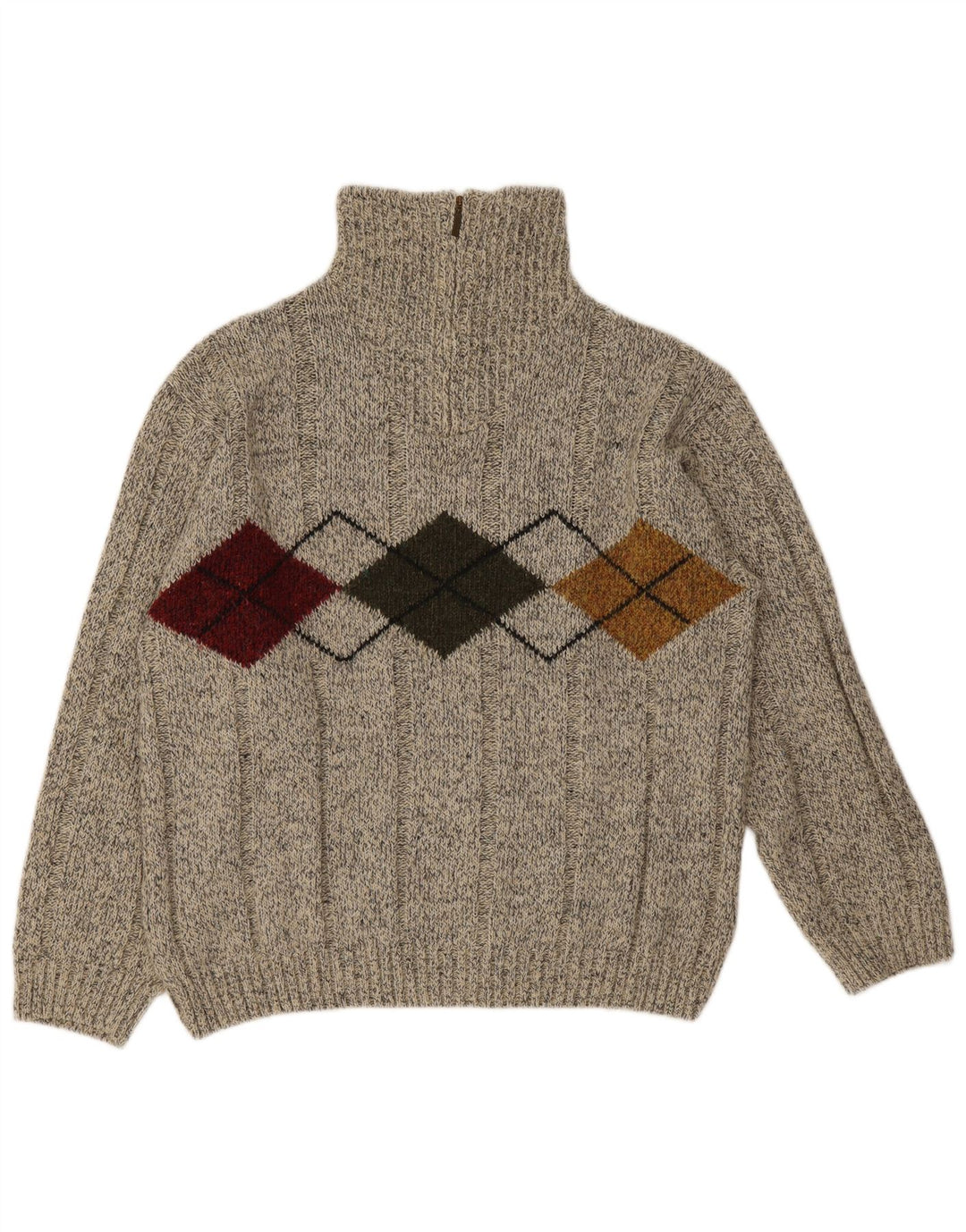 Maglione da uomo Monte Carlo con zip e collo IT 52 Large Grey Argyle/Diamond