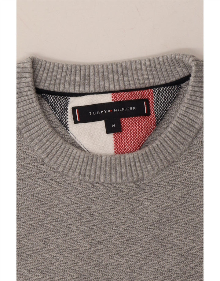 TOMMY HILFIGER Womens Crew Neck Jumper Sweater UK 14 Medium Grey Cotton Vintage Tommy Hilfiger and Second-Hand Tommy Hilfiger from Messina Hembry 