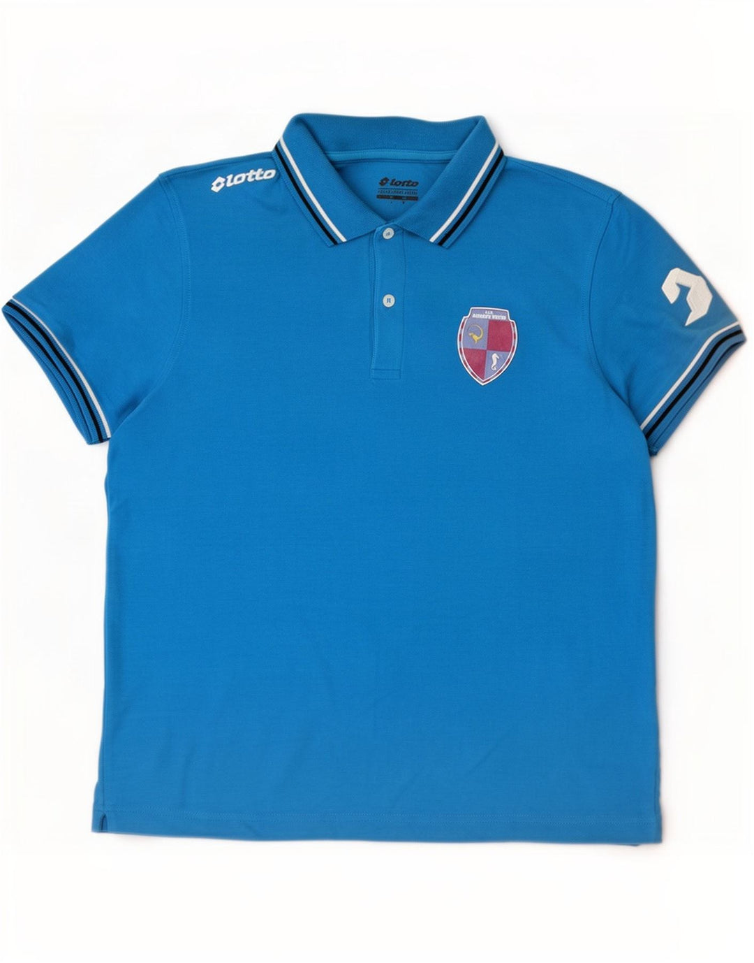 Polo da uomo Lotto Large in cotone a righe blu