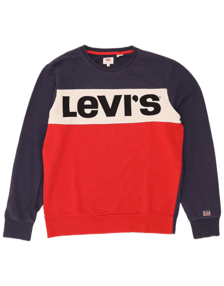 LEVI'S Felpa con grafica da uomo Maglione in cotone color block rosso medio