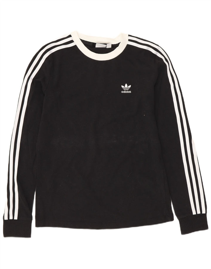 Top ADIDAS da donna a manica lunga UK 6 XS cotone nero
