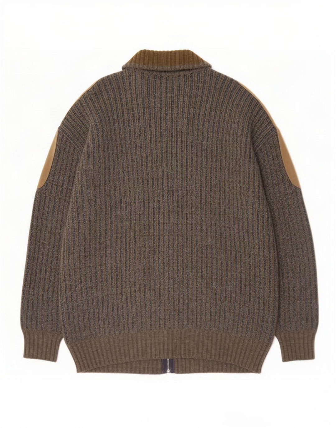 Maglione cardigan da uomo vintage grande grigio Colourblock