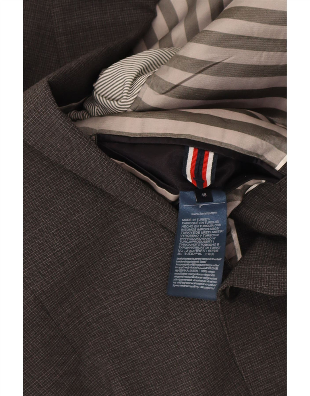 Giacca blazer da uomo a 2 bottoni Tommy Hilfiger IT 48 lana grigio medio