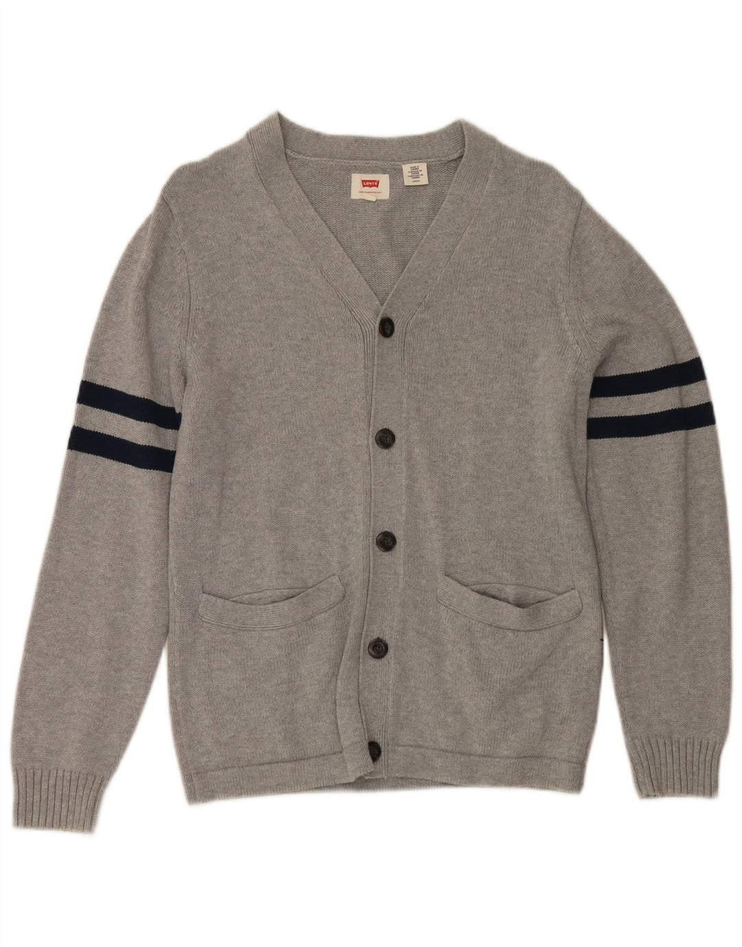 Maglione cardigan da uomo Levi's piccolo in cotone a righe grigie