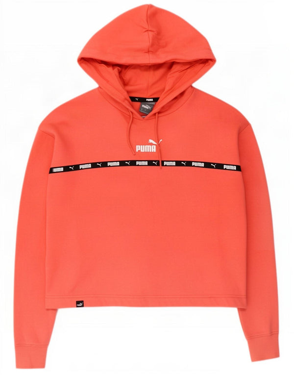Felpa con cappuccio corta oversize da donna Puma UK 10 Small Red Colourblock