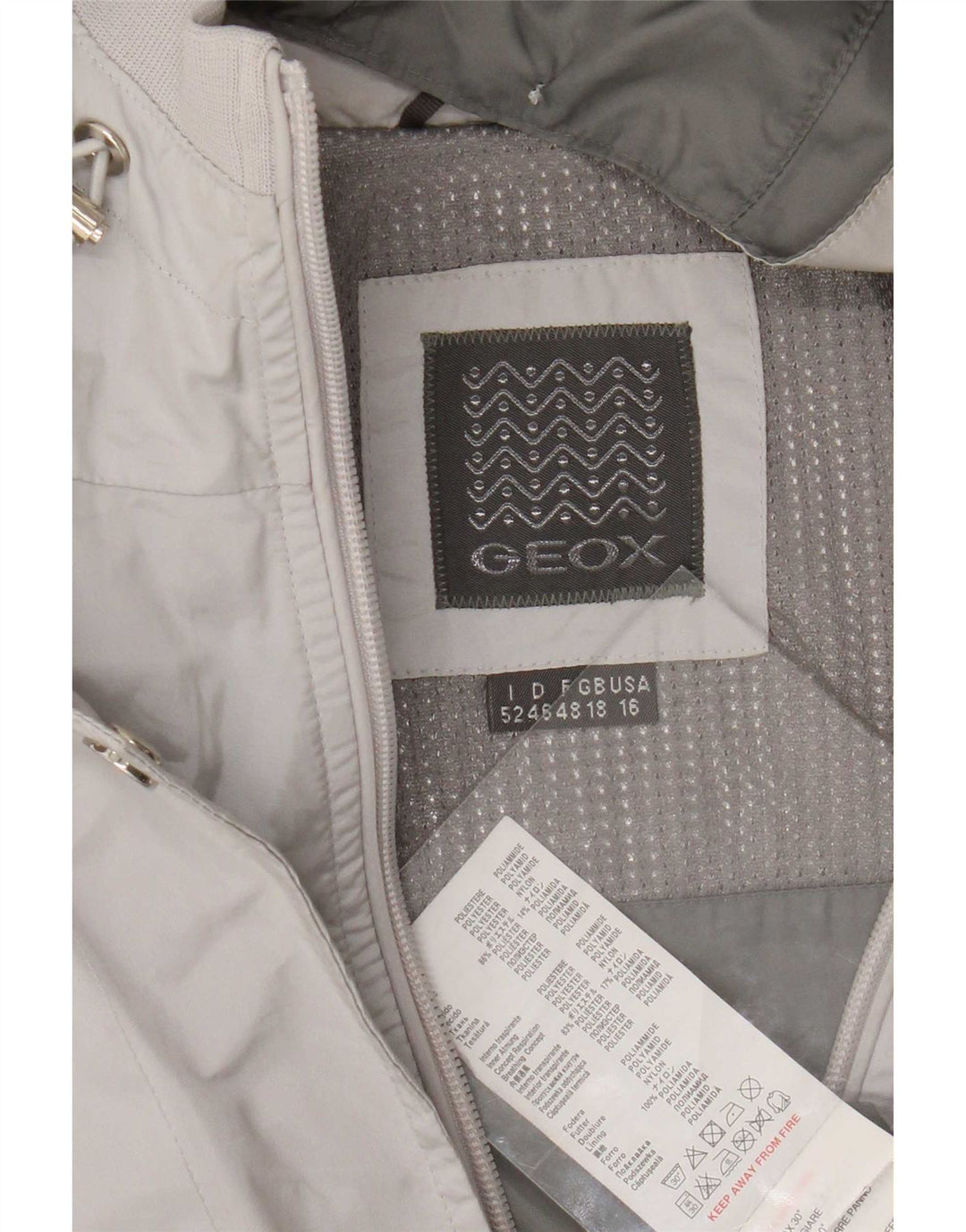 Geox Donna Respira Giacca Utility con cappuccio UK 18 XL Poliestere grigio