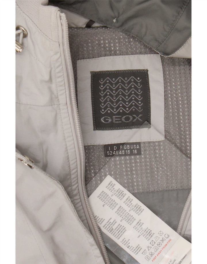 Geox Donna Respira Giacca Utility con cappuccio UK 18 XL Poliestere grigio