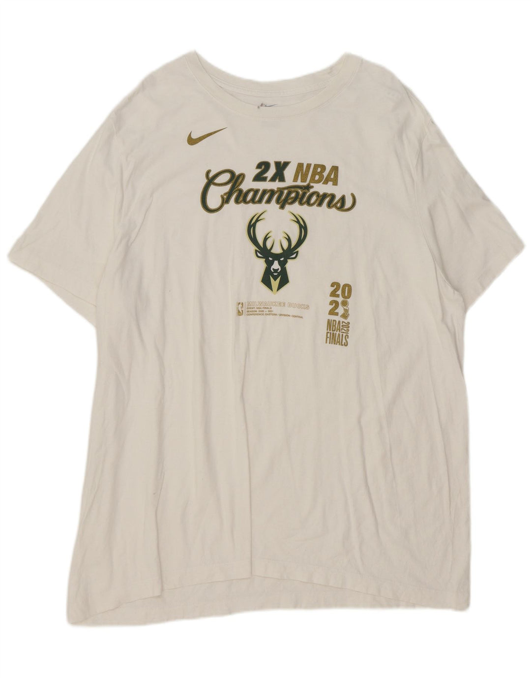 Maglietta grafica da uomo Nike Milwaukee Bucks 2XL bianca