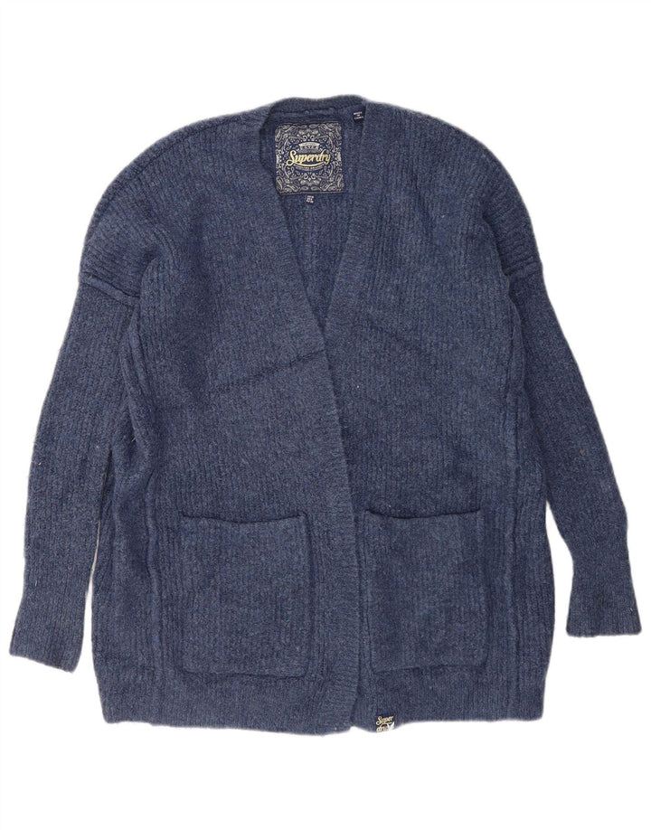 Maglione cardigan oversize da donna Superdry UK 10 piccolo acrilico blu
