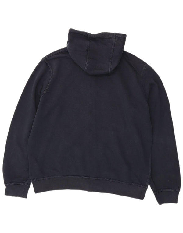 Felpa con cappuccio e zip Nike da uomo, grande, in cotone blu navy