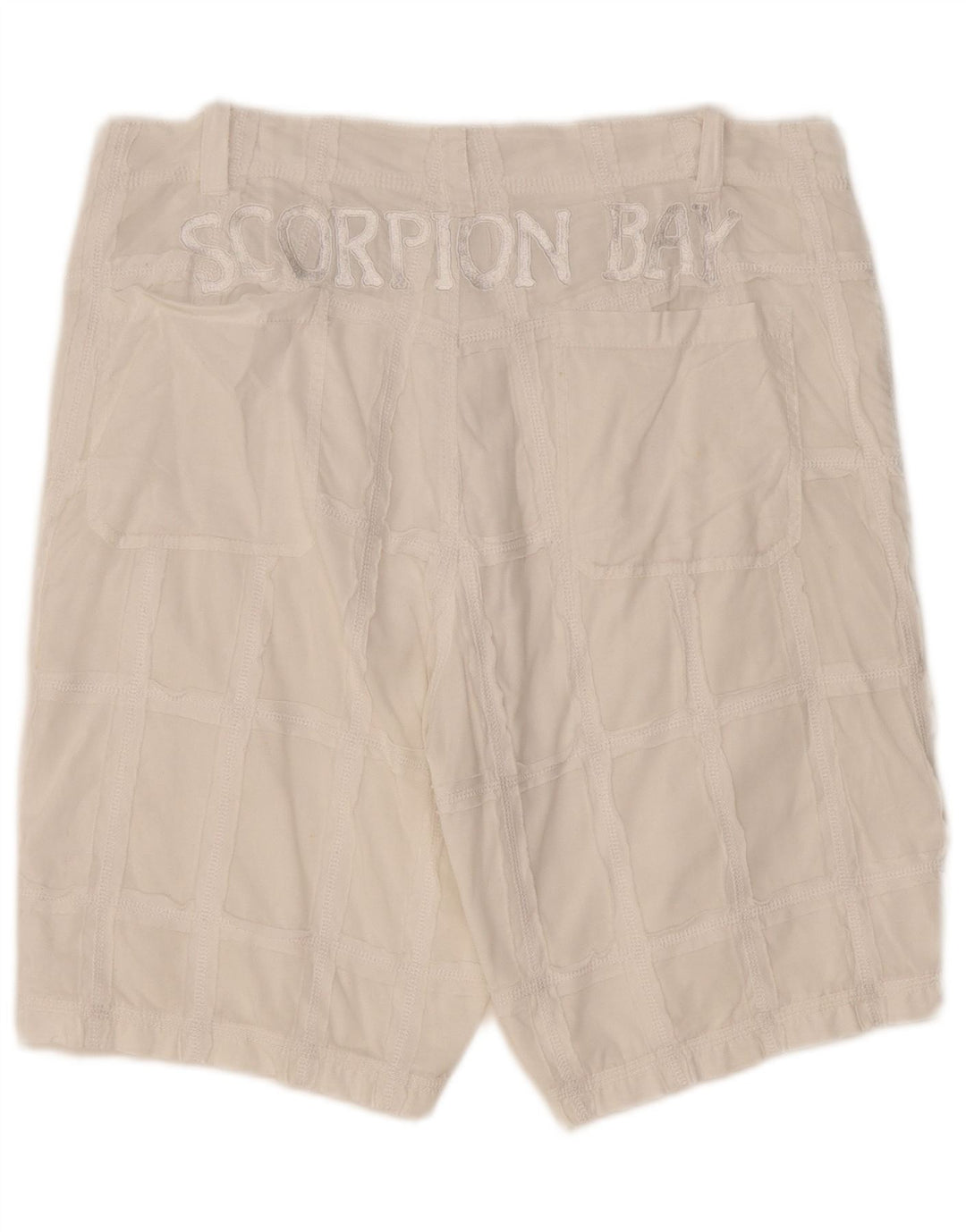 Pantaloncini chino grafici da uomo Scorpion Bay W33 cotone a quadri bianchi medi