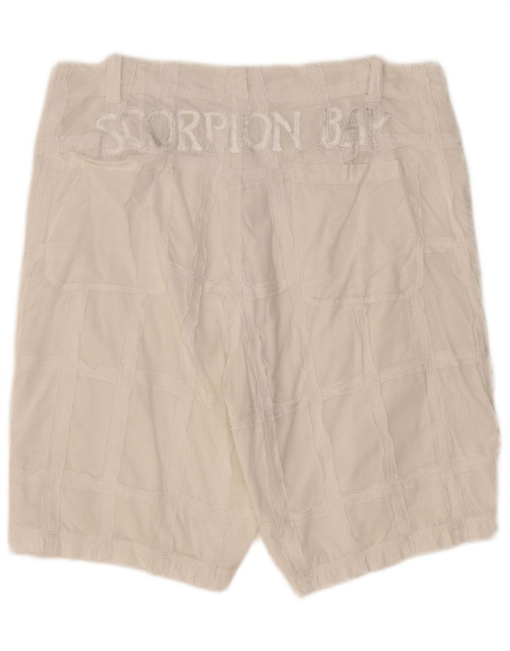 Pantaloncini chino grafici da uomo Scorpion Bay W33 cotone a quadri bianchi medi
