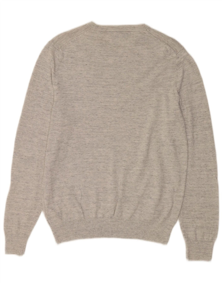 Maglione maglione girocollo da uomo Marks & Spencer in cotone screziato grigio medio