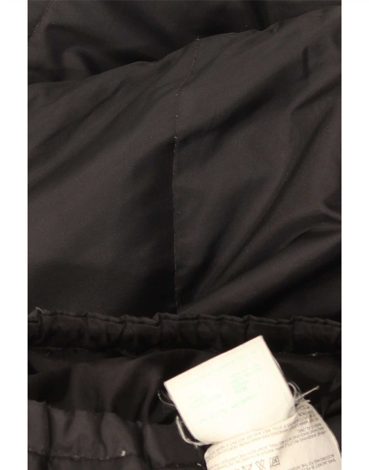 Cappotto imbottito oversize da donna vintage UK 6 XS nylon nero